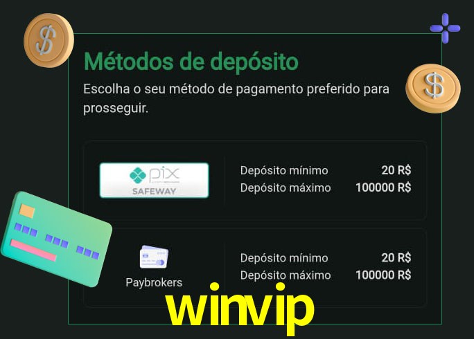 O cassino winvip oferece uma grande variedade de métodos de pagamento